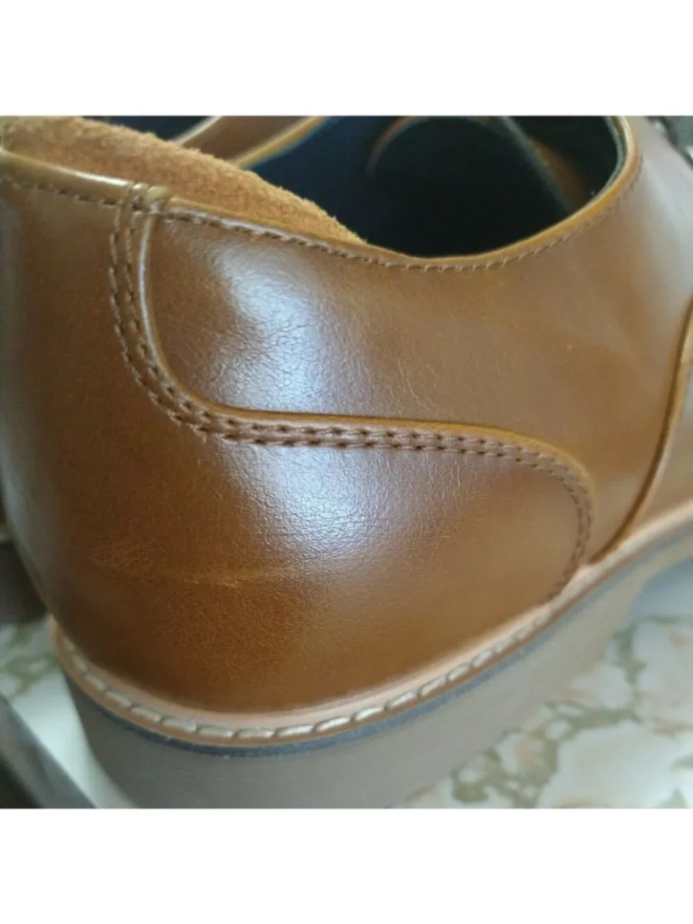 Steve Madden Onan Leather Oxford Shoes Men Size 10.5 Brown Lace Up Rubber Sole